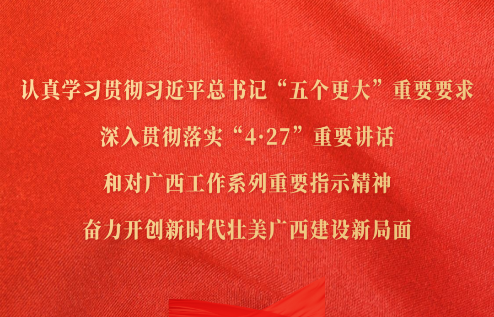 認真學習貫徹習近平總書記“五個更大”重要要求，深入貫徹落實“4·27”重要講話和對廣西工作系列重要指示精神，奮力開創新時代壯美廣西建設新局面